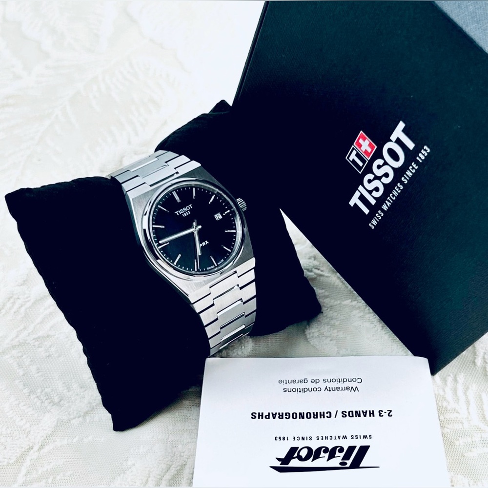* SOLD * New w/box Tissot PRX BLACK Dial SWISS Quartz T137.410.11.051.00 Watch